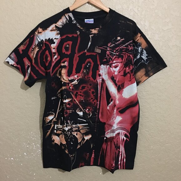 KORN is coming Everybody's Got Issues Do you? T-Shirt Large All Over Print Metal - Picture 1 of 6